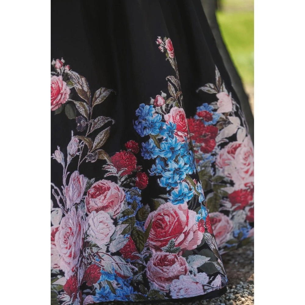NEW Mac Duggal Black Strapless Floral Brocade Ballgown $798 -‎ Size 4 - Picture 8 of 14
